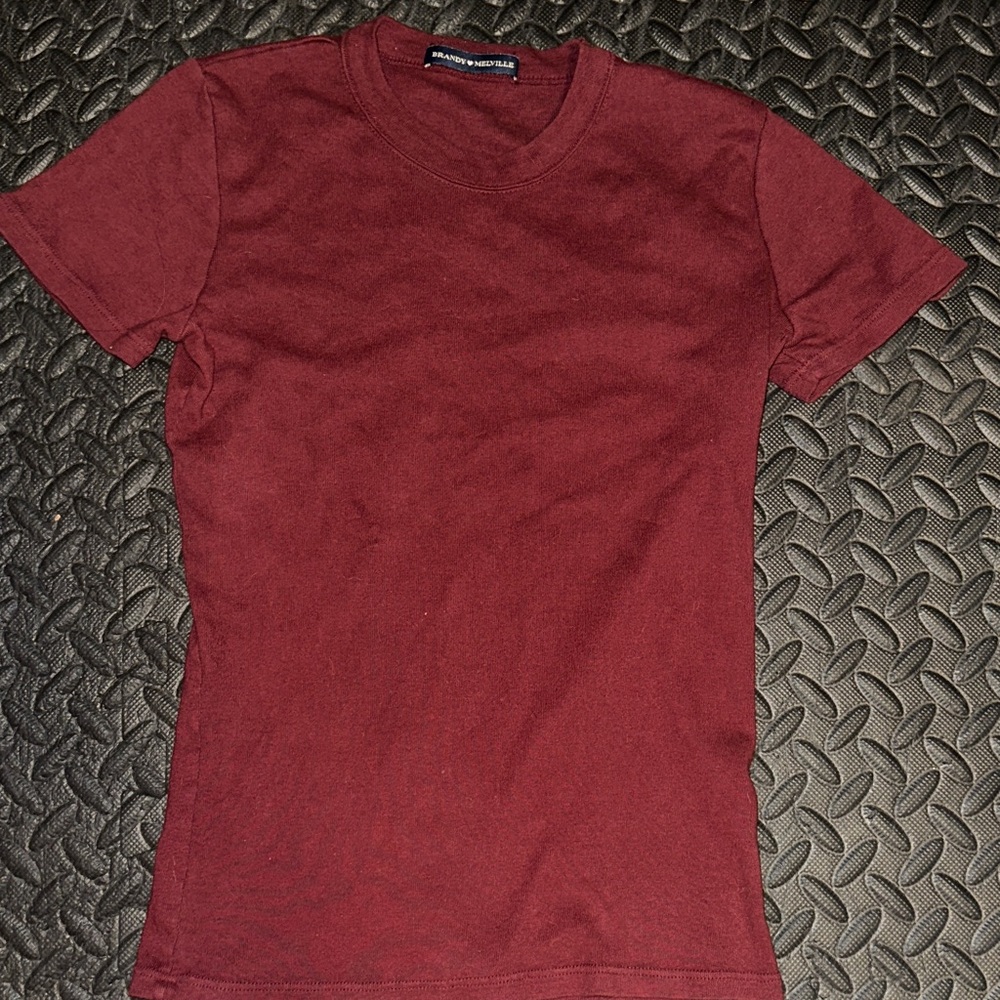Brandy Melville Deep Red Short Sleeve Tee